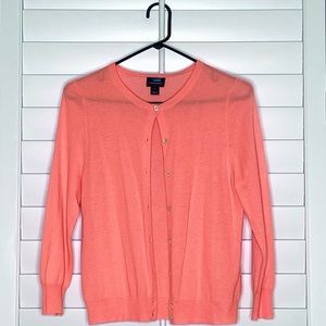 J. Crew Italian Cashmere Cardigan Size M in Color of Season Bright Peach Fuzz